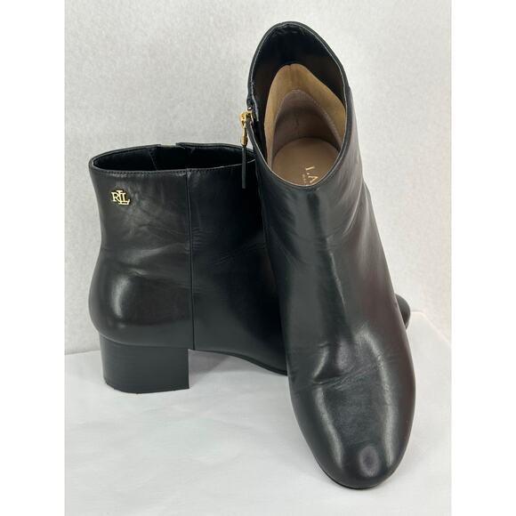 Lauren by Ralph Lauren Shoes - Lauren Ralph Lauren Welford II Booties Black Leather Classic Old Money 10B